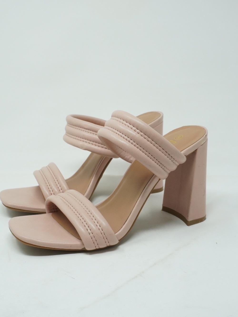 Rouge Strap Heel Light Pink Sandals, Size 8